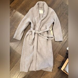 Barefoot Dreams Soft Gray Textured Cardigan